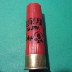 Cartouche de chasse cal: 24 TUNET SAUMA 24 g plomb de 6, étui plastic rouge de 65 m/m