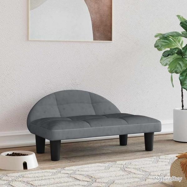 Lit pour chien gris fonc 70x52x30 cm velours