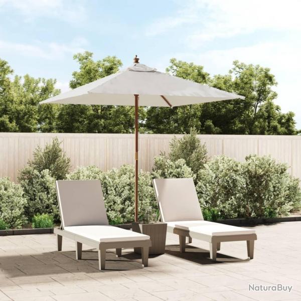 Parasol de jardin avec mt en bois sable 198x198x231 cm