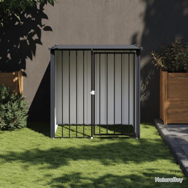 Niche pour chien avec toit noir 110x103x109 cm acier galvanis