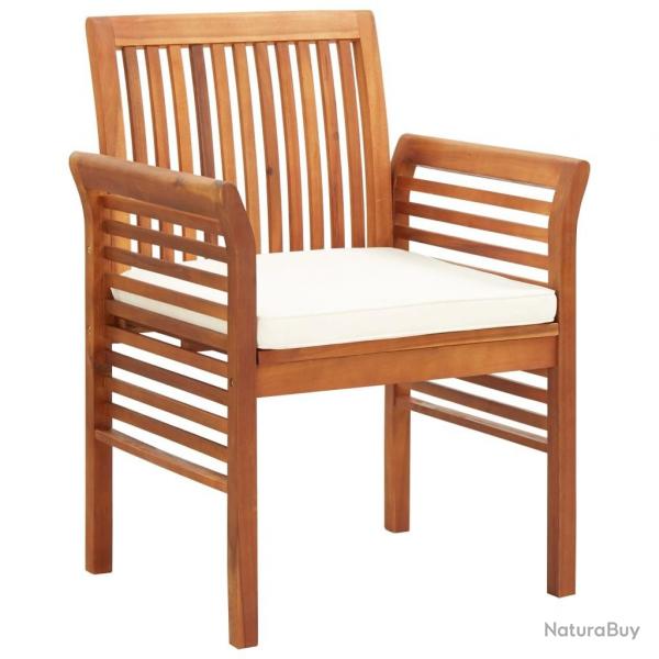 Chaise de jardin avec coussin Bois d'acacia massif