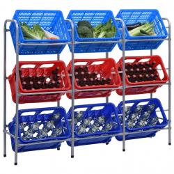 Étagère de rangement pour 9 caisses Argenté 145x33x116 cm Acier