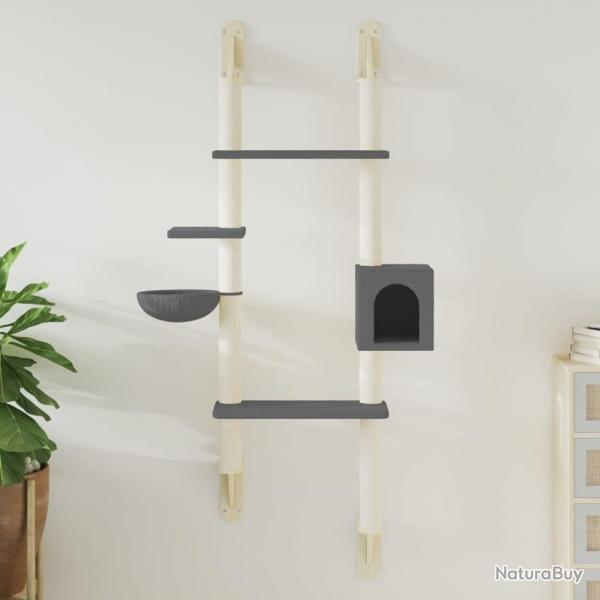 Arbre  chat mural avec griffoir gris fonc 180 cm