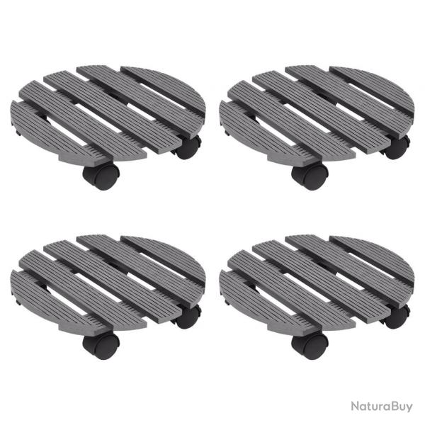 Chariots  plantes 4 pcs Gris 30x7,5 cm WPC