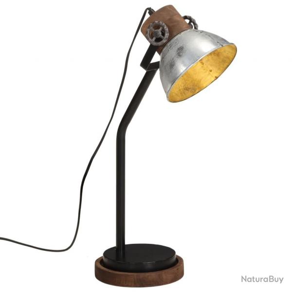 Lampe de bureau 25 W argent vintage 18x18x60 cm E27