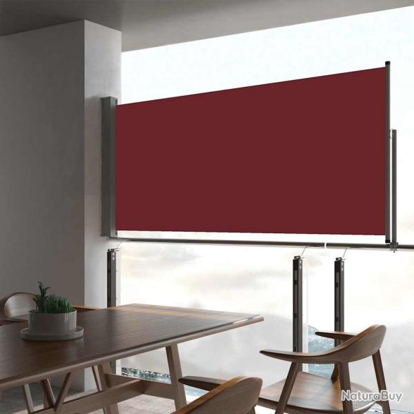 Auvent latral rtractable de patio 60x300 cm Rouge