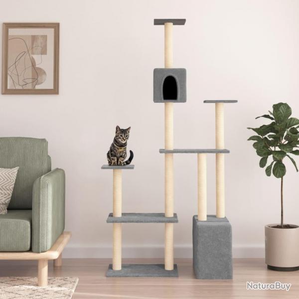Arbre  chat avec griffoirs en sisal Gris clair 180 cm