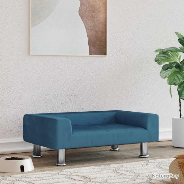 Lit pour chien bleu 70x45x26,5 cm velours