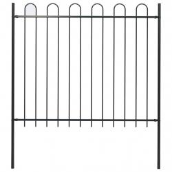Clôture de jardin avec dessus en cerceau Acier 1,8 m Noir