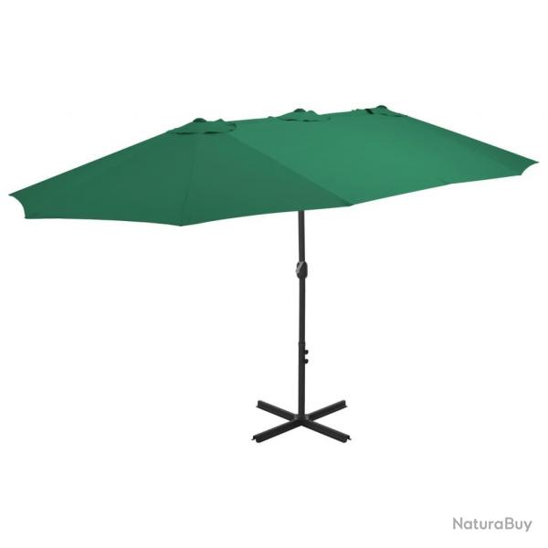 Parasol d'extrieur et mt en aluminium 460x270 cm vert