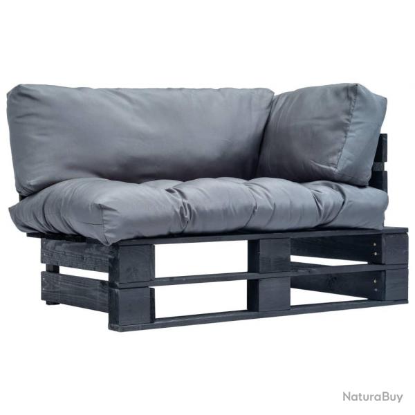Canap de jardin palette avec coussins gris Pinde