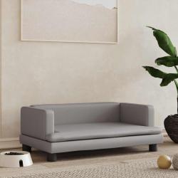 Lit pour chien gris 80x45x30 cm similicuir