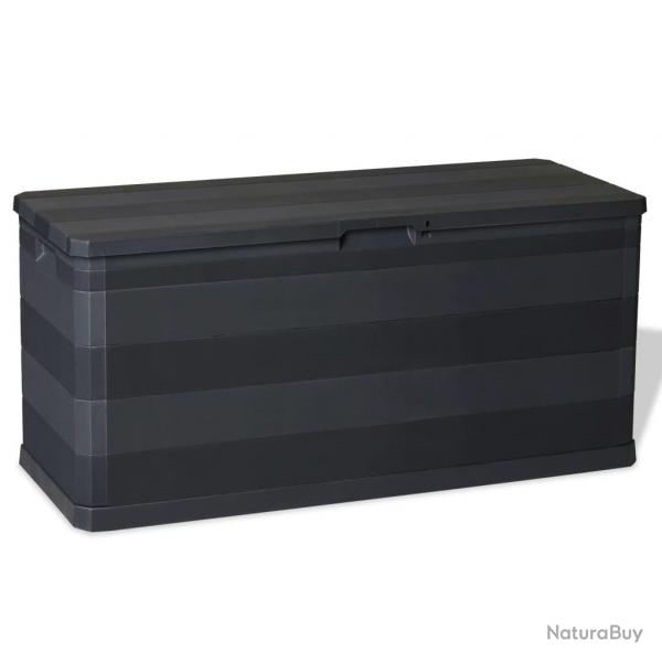 Bote de rangement de jardin noir 117x45x56 cm