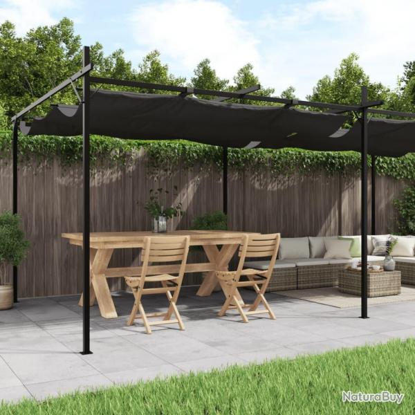 Pergola avec toit rtractable anthracite 589x292x230 cm