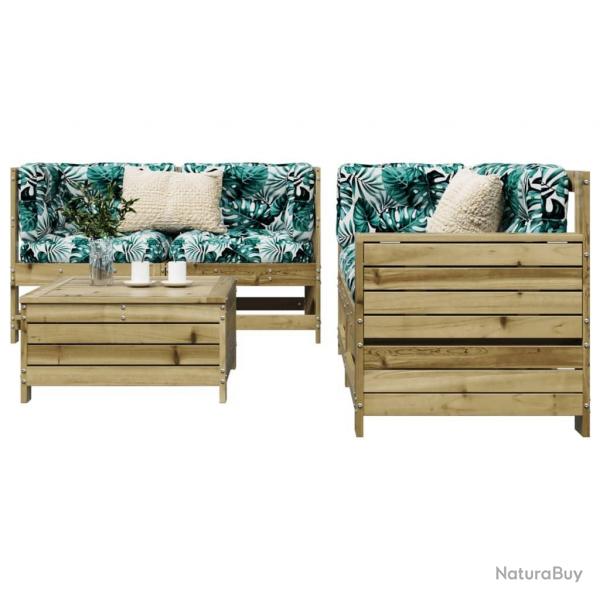 Salon de jardin 5 pcs bois de pin imprgn