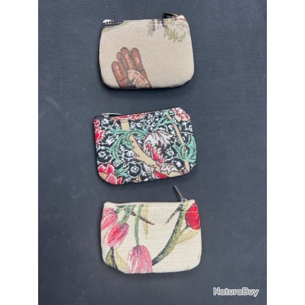 lot de trois portes monnaies avec motif diffrents dstockage enchre 3
