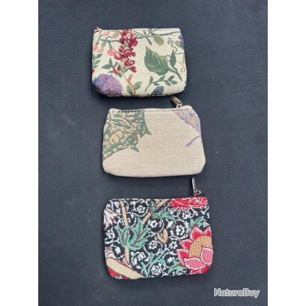 lot de trois portes monnaies avec motif diffrents dstockage enchre 7