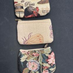 lot de trois portes monnaies avec motif différents déstockage enchère  8