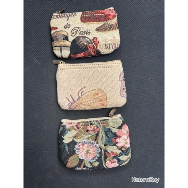 lot de trois portes monnaies avec motif diffrents dstockage enchre  8