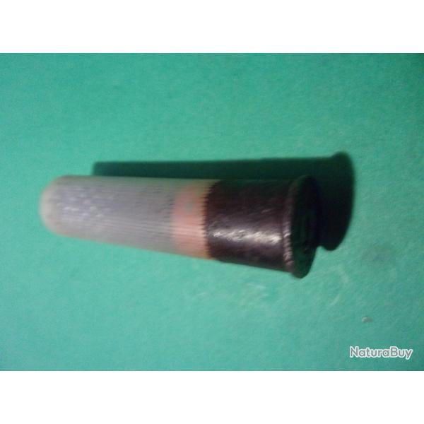 Cartouche de chasse rare cal: 28, culot acier, tui plastic translucide de 60 m/m