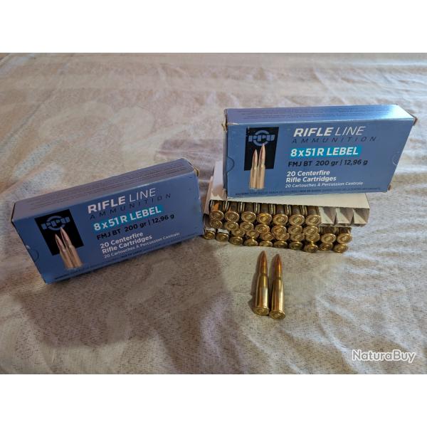 Lot de 34 Munitions lebel 8x51 R + 25 douille