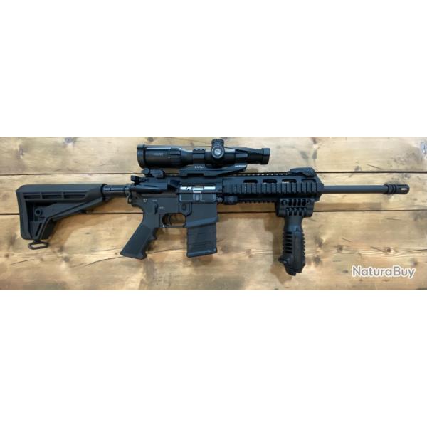 Carabine HAENEL modle CR 223, calibre 223 rem, canon de 14.5" avec lunette et poigne bipieds