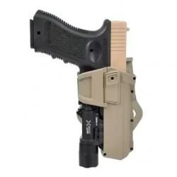 Holster Glock 45 Lampe - Retention Active - TAN - SKX INDUSTRIES