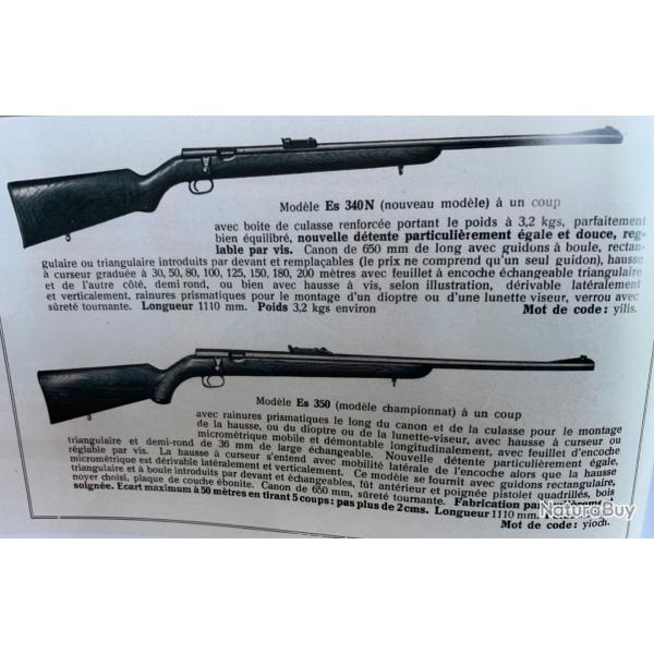 Carabine Allemande Mauser ES 350 calibre 22lr admissible TAR