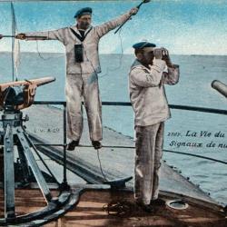 CPA - MARINE MILITAIRE -LA VIE DU MARIN SIGNAUX DE NUIT N°1728