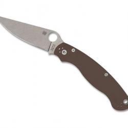 Spyderco MILITARY 2 G10 Brown Sprint run C36GPBN15V2
