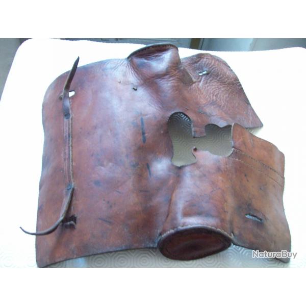 militaria ww2 francais tui cuir de protection mortier 60 mm modle 35 brandt