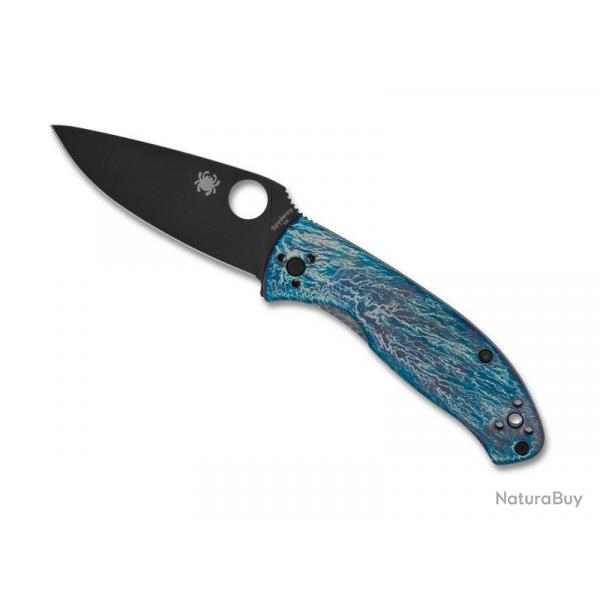 Spyderco TENACIOUS Titanium marbr bleu C122TIBLBKD2P