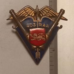 Insigne du 403ème régiment d'artillerie anti-aérienne (403ème RAA)