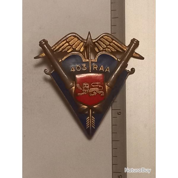 Insigne du 403me rgiment d'artillerie anti-arienne (403me RAA)