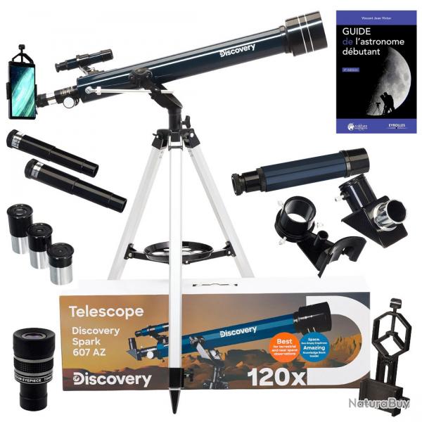 Tlescope Astrophotographie Discovery Spark 607 AZ avec Zoom, Oculaires et Accessoires
