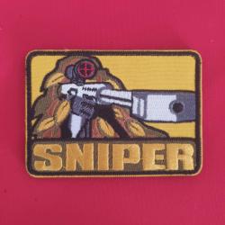ÉCUSSON MILITAIRE TIREUR D'ÉLITE 3D SNIPER CIBLE 8/6 CM SYSTEME SCRATCH