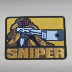 ÉCUSSON MILITAIRE TIREUR D'ÉLITE 3D SNIPER CIBLE 8/6 CM SYSTEME SCRATCH