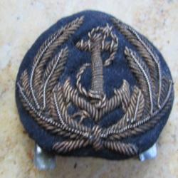 insigne casquette marine (sous ) officier marinier marin ancre canetile
