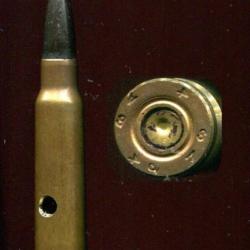 7,5 x 54 MAS - intéressante  balle lourde Mle 33D noircie utilisée sur la ligne Maginot