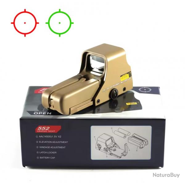 Vise holographique mod 552 TAN rouge/vert