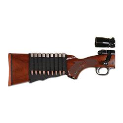 Soldes ! Cartouchière de crosse Noire, 9 balles