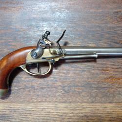 Réplique de pistolet à coffre et à silex de cavalerie ou d'arçon 1777 - San-Marco - TBE