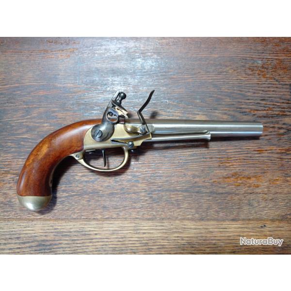 Rplique de pistolet  coffre et  silex de cavalerie ou d'aron 1777 - San-Marco - TBE