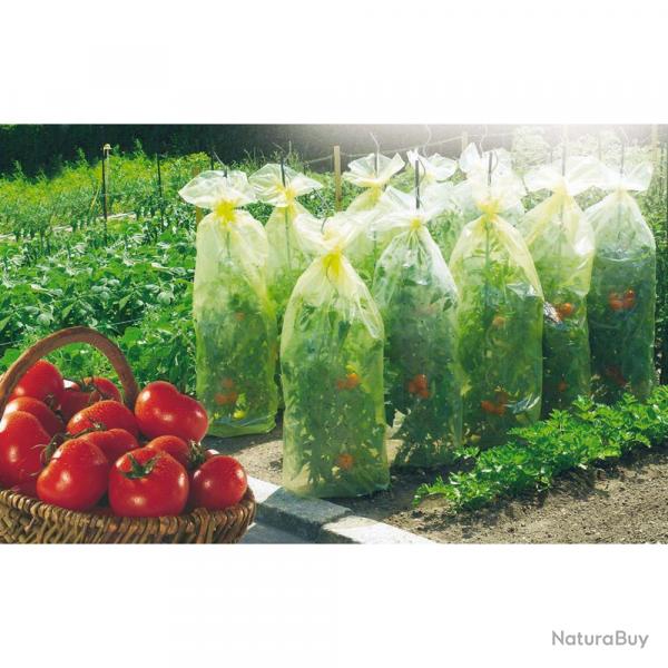 Soldes ! Housse croissance avec liens tomates gaine de forage polythylne jaune trait anti-U.V