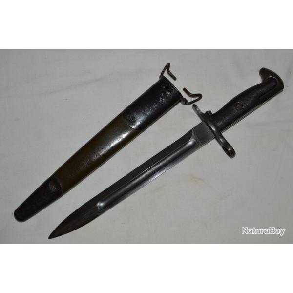 BAIONNETTE AMERICAINE GARAND M1 FABRICATION UTICA -FOURREAU US 1917- LIBERATION-2 GUERRE MONDIALE