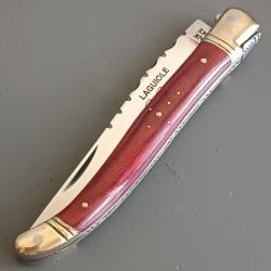 COUTEAU LAGUIOLE P.PIRONIN, THIERS, manche BOIS, guilloché.