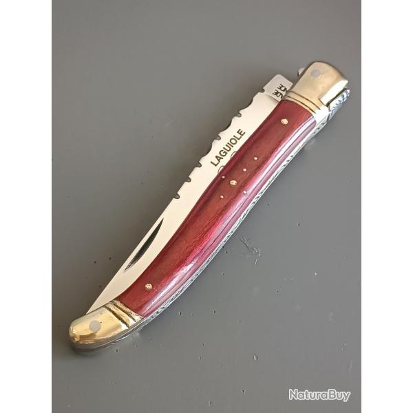 COUTEAU LAGUIOLE P.PIRONIN, THIERS, manche BOIS, guilloch.