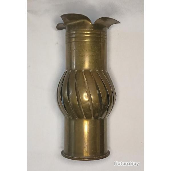 Artisanat de tranche Poilu 1916 douille vase 14/18 WW1