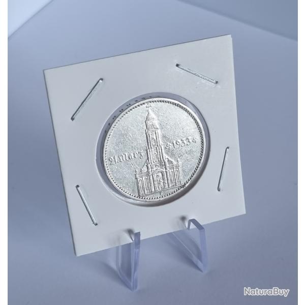 Rare 5 Reichsmark Argent 1934 F Commmorative Avec Date , Stuttgart , Allemagne , IIIme Reich , WW2