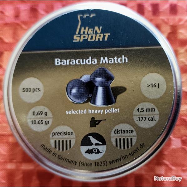 1 boite 500plombs H&N Barracuda match 5,52 mm